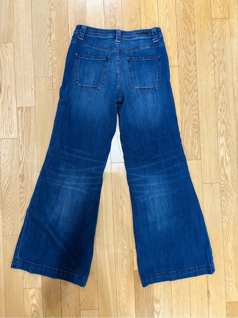 Pilcro Anthropologie Pocket High-Rise Flare Jeans 27 Zipper Retro Vintage Boho - Picture 3 of 12